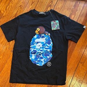 A Bathing Ape Black Crew Neck Tee